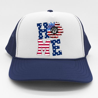 Home USA Sunflower Independence Day Celebration Trucker Hat