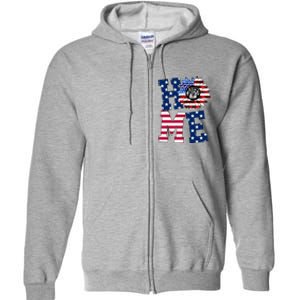 Home USA Sunflower Independence Day Celebration Full Zip Hoodie