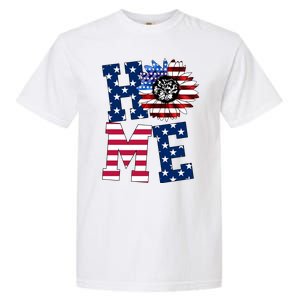 Home USA Sunflower Independence Day Celebration Garment-Dyed Heavyweight T-Shirt