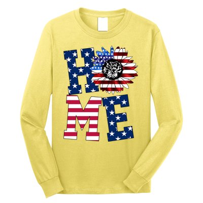 Home USA Sunflower Independence Day Celebration Long Sleeve Shirt