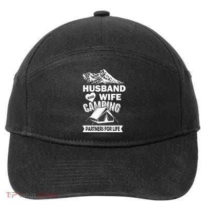 Husband And Wife Camping Partners For life 7-Panel Snapback Hat