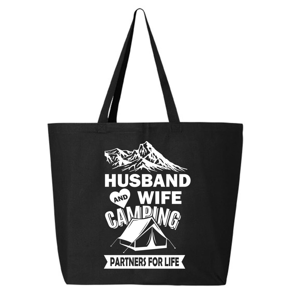 Husband And Wife Camping Partners For life 25L Jumbo Tote