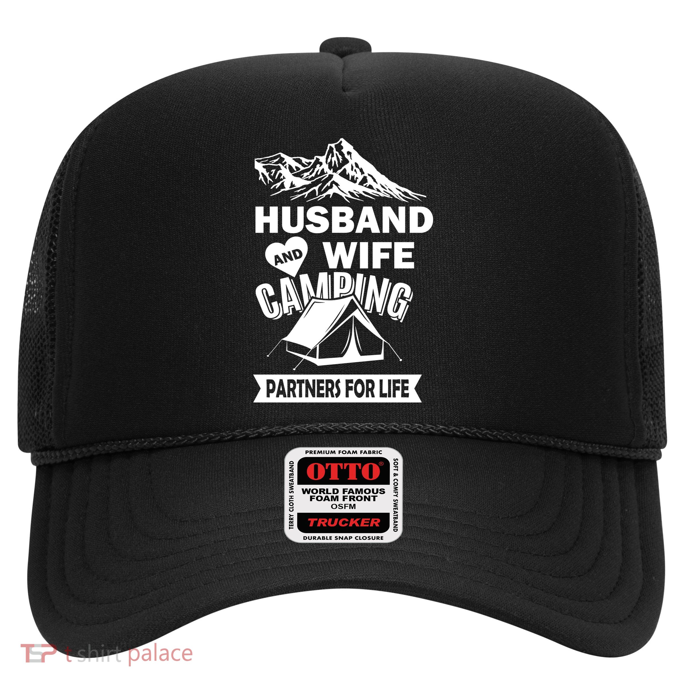 Husband And Wife Camping Partners For life Trucker Hat