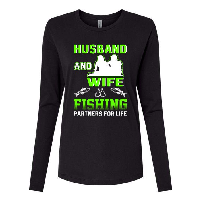 Husband and Wife Fishing Partners for Life Womens Cotton Relaxed Long Sleeve T-Shirt