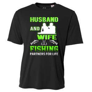 Husband and Wife Fishing Partners for Life Cooling Performance Crew T-Shirt