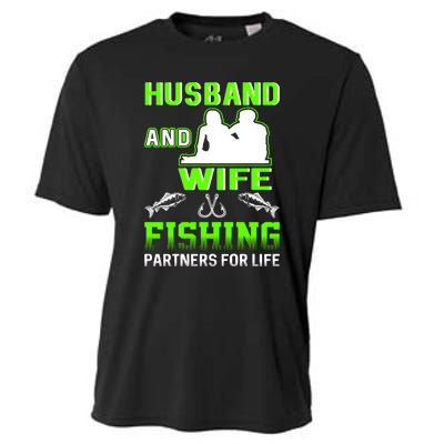 Husband and Wife Fishing Partners for Life Cooling Performance Crew T-Shirt