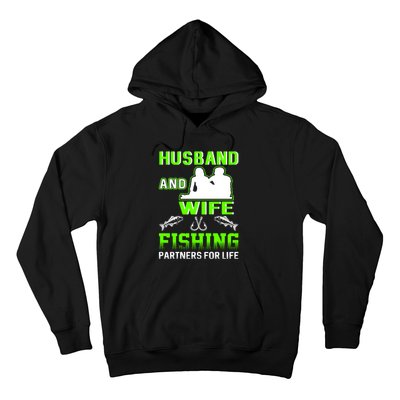 Husband and Wife Fishing Partners for Life Hoodie