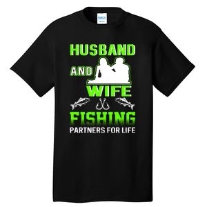 Husband and Wife Fishing Partners for Life Tall T-Shirt