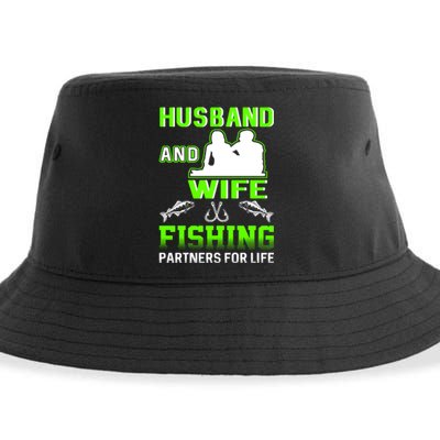 Husband and Wife Fishing Partners for Life Sustainable Bucket Hat