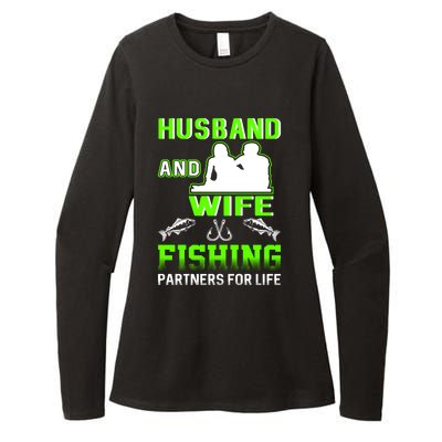 Husband and Wife Fishing Partners for Life Womens CVC Long Sleeve Shirt