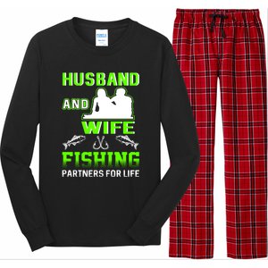 Husband and Wife Fishing Partners for Life Long Sleeve Pajama Set