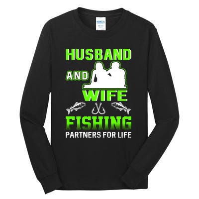 Husband and Wife Fishing Partners for Life Tall Long Sleeve T-Shirt