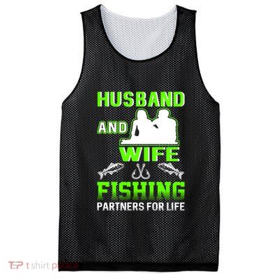 Husband and Wife Fishing Partners for Life Mesh Reversible Basketball Jersey Tank