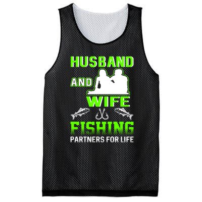 Husband and Wife Fishing Partners for Life Mesh Reversible Basketball Jersey Tank