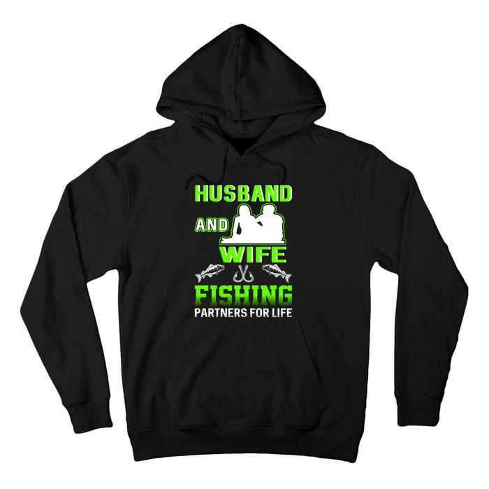 Husband and Wife Fishing Partners for Life Tall Hoodie