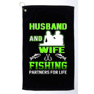 Husband and Wife Fishing Partners for Life Golf Towel