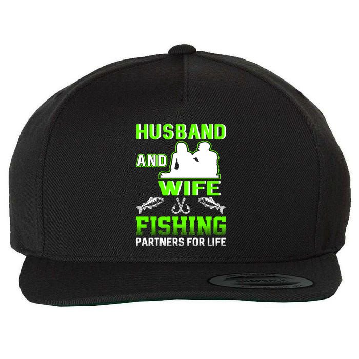 Husband and Wife Fishing Partners for Life Wool Snapback Cap