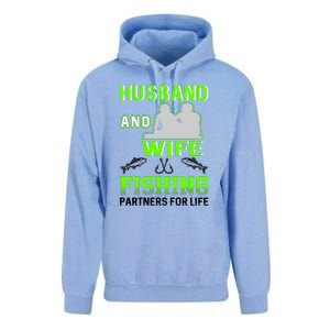 Husband and Wife Fishing Partners for Life Unisex Surf Hoodie