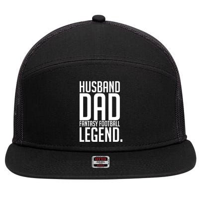 Husband Dad Fantasy Football Legend 7 Panel Mesh Trucker Snapback Hat