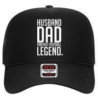 Husband Dad Fantasy Football Legend High Crown Mesh Back Trucker Hat