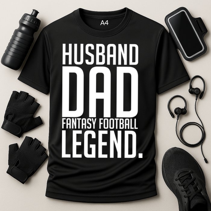 Husband Dad Fantasy Football Legend Cooling Performance Crew T-Shirt