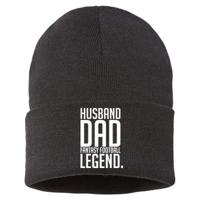 Husband Dad Fantasy Football Legend Sustainable Knit Beanie