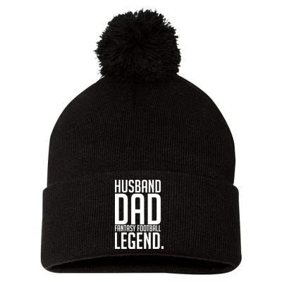 Husband Dad Fantasy Football Legend Pom Pom 12in Knit Beanie