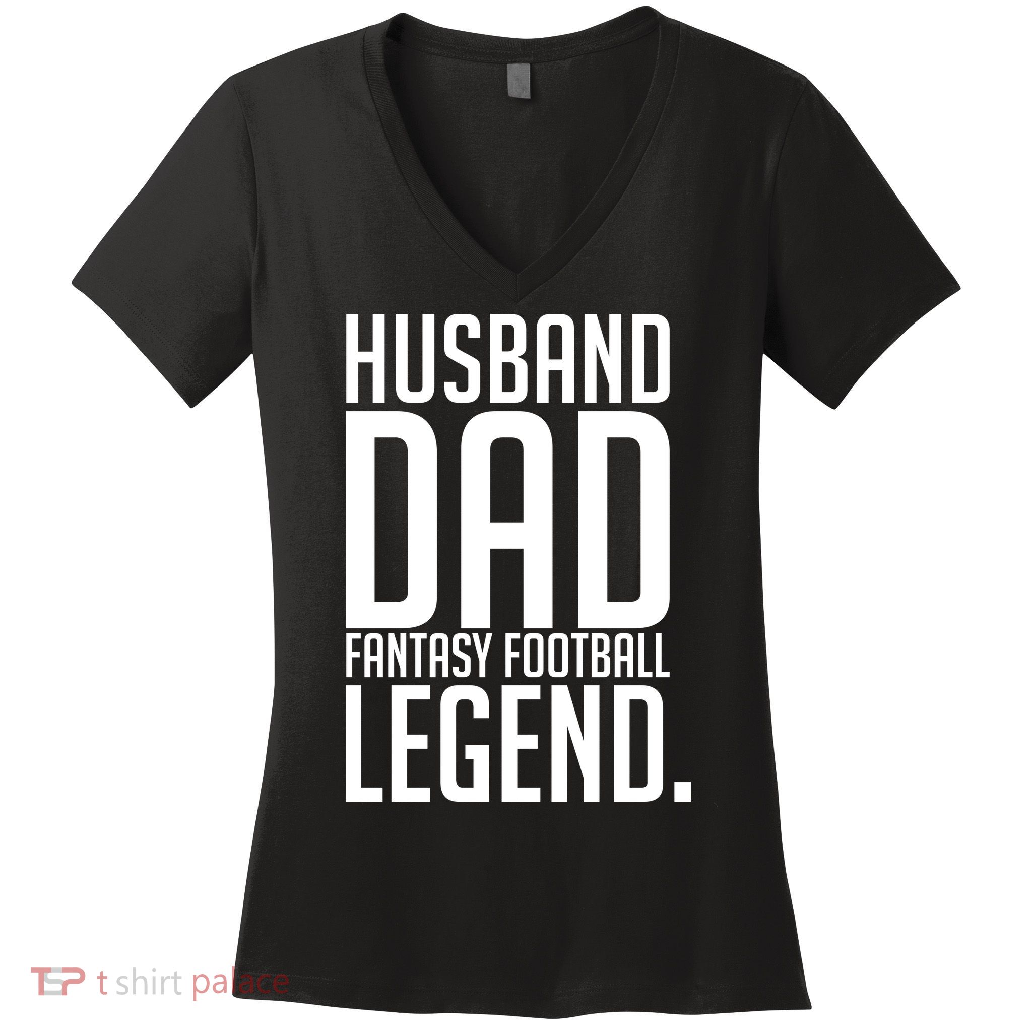 Husband Dad Fantasy Football Legend Women's V-Neck T-Shirt