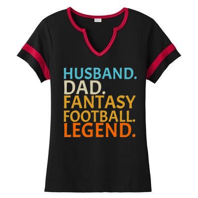 Husband Dad Fantasy Football Legend1 Ladies Halftime Notch Neck Tee