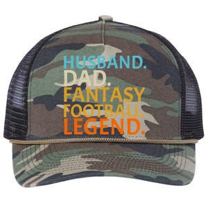 Husband Dad Fantasy Football Legend1 Retro Rope Trucker Hat Cap