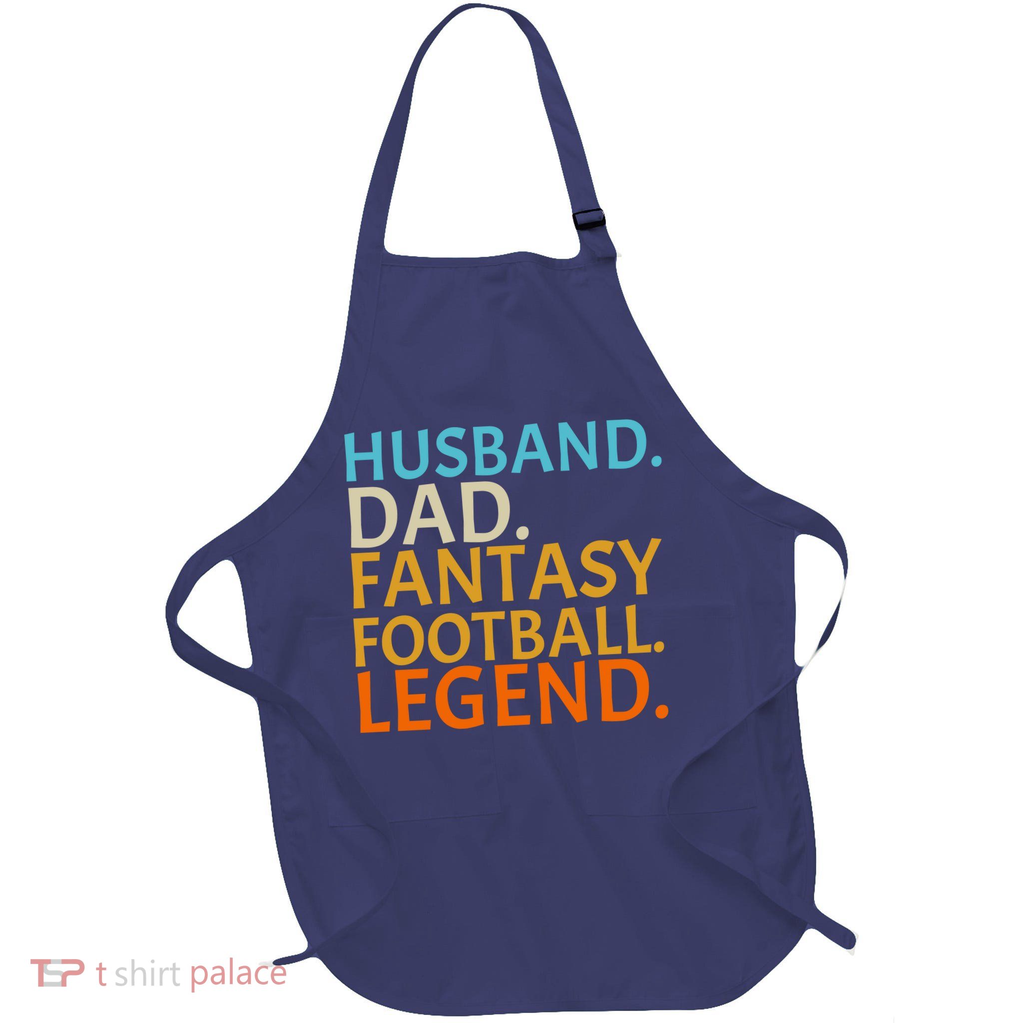 Husband Dad Fantasy Football Legend1 Full-Length Apron With Pockets