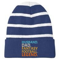 Husband Dad Fantasy Football Legend1 Striped Beanie with Solid Band