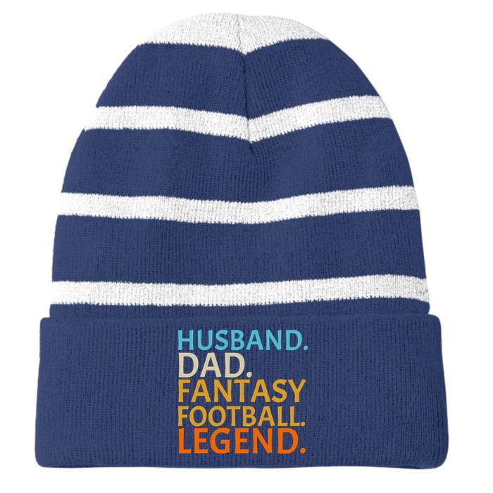 Husband Dad Fantasy Football Legend1 Striped Beanie with Solid Band