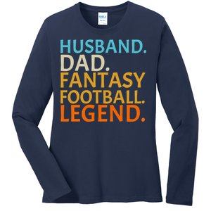 Husband Dad Fantasy Football Legend1 Ladies Long Sleeve Shirt