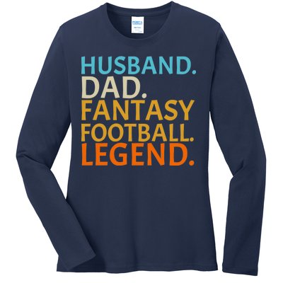 Husband Dad Fantasy Football Legend1 Ladies Long Sleeve Shirt