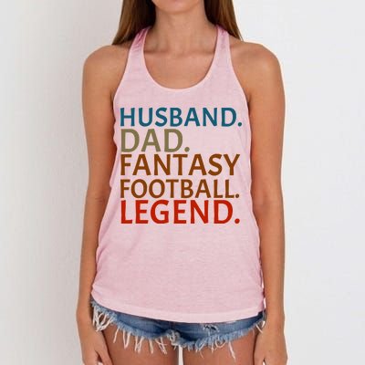 Husband Dad Fantasy Football Legend1 Women's Knotted Racerback Tank