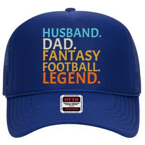 Husband Dad Fantasy Football Legend1 High Crown Mesh Back Trucker Hat