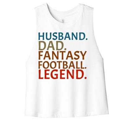 Husband Dad Fantasy Football Legend1 Women's Racerback Cropped Tank