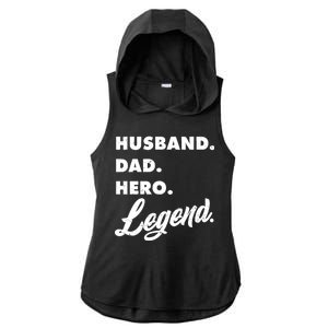 Husband Dad Hero Legend Ladies PosiCharge Tri-Blend Wicking Draft Hoodie Tank