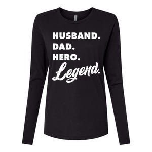 Husband Dad Hero Legend Womens Cotton Relaxed Long Sleeve T-Shirt