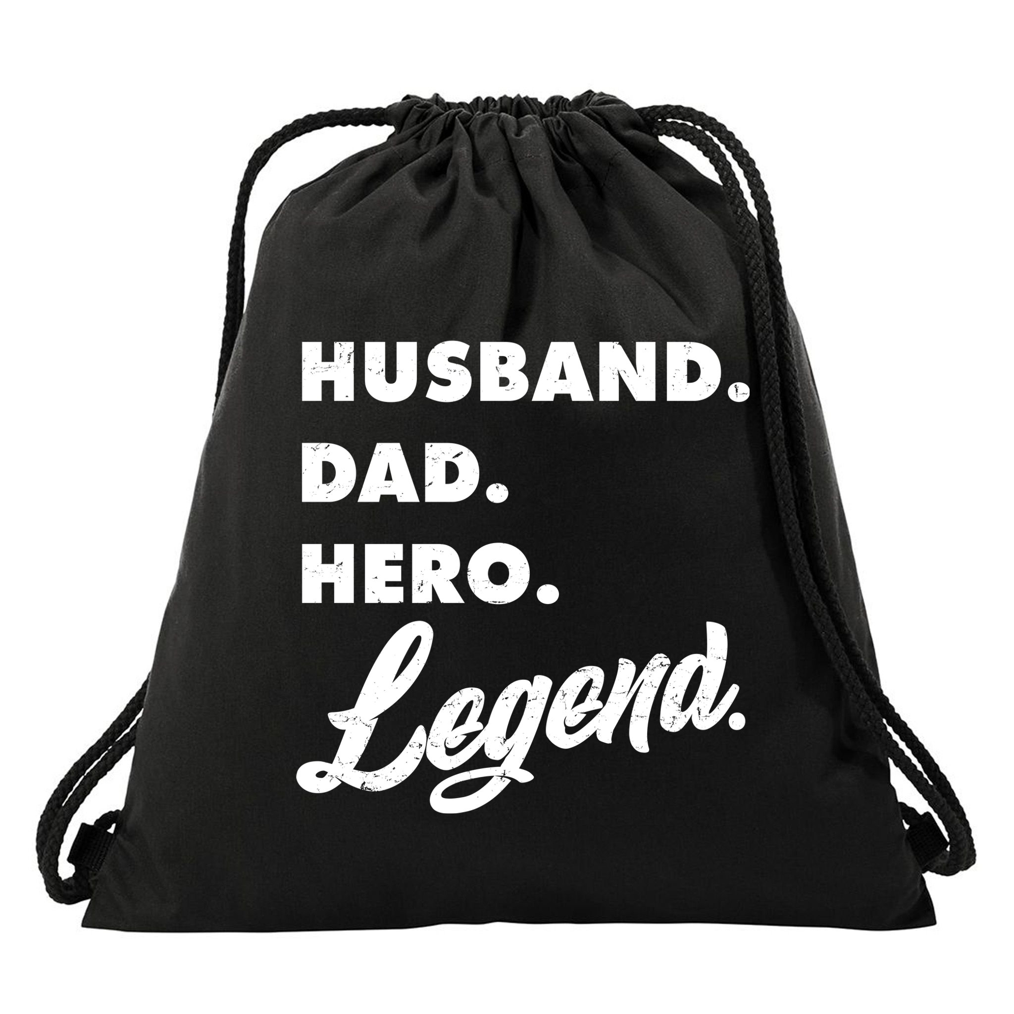 Husband Dad Hero Legend Drawstring Bag