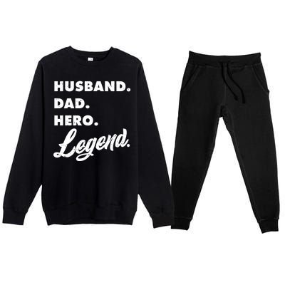 Husband Dad Hero Legend Premium Crewneck Sweatsuit Set