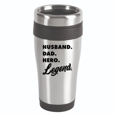 Husband Dad Hero Legend 16oz Travel Tumbler