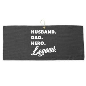 Husband Dad Hero Legend Large Microfiber Waffle Golf Towel