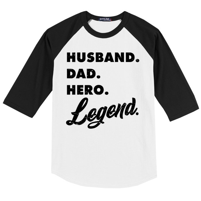 Husband Dad Hero Legend Baseball Sleeve Shirt