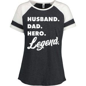 Husband Dad Hero Legend Enza Ladies Jersey Colorblock Tee