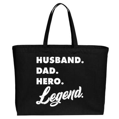 Husband Dad Hero Legend Cotton Canvas Jumbo Tote