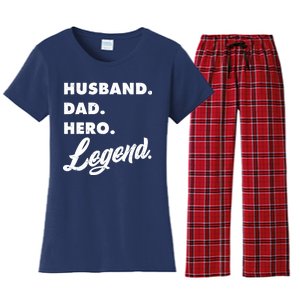 Husband Dad Hero Legend Women's Flannel Pajama Set