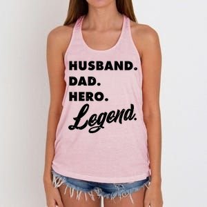 Husband Dad Hero Legend Women's Knotted Racerback Tank