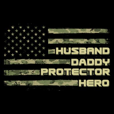 Husband Daddy Protection Hero US American Camo Flag T-Shirt